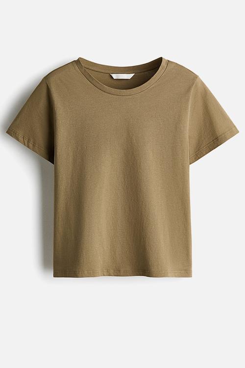 Cotton T-shirt - khaki green