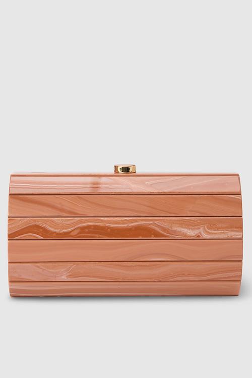 Abbey acrylic rectangular clutch in rose