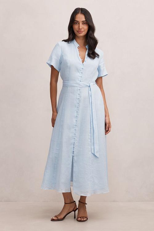 Therese short sleeve midi dress in bluebell