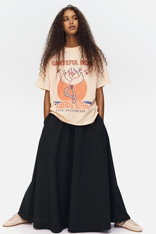 Oversized print-motif T-shirt - light orange/grateful dead