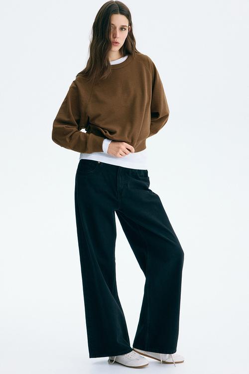 Raglan-sleeved sweatshirt - dark brown