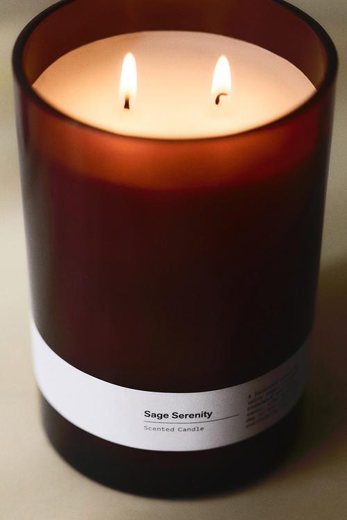 Two-wick scented candle - sage serenity
