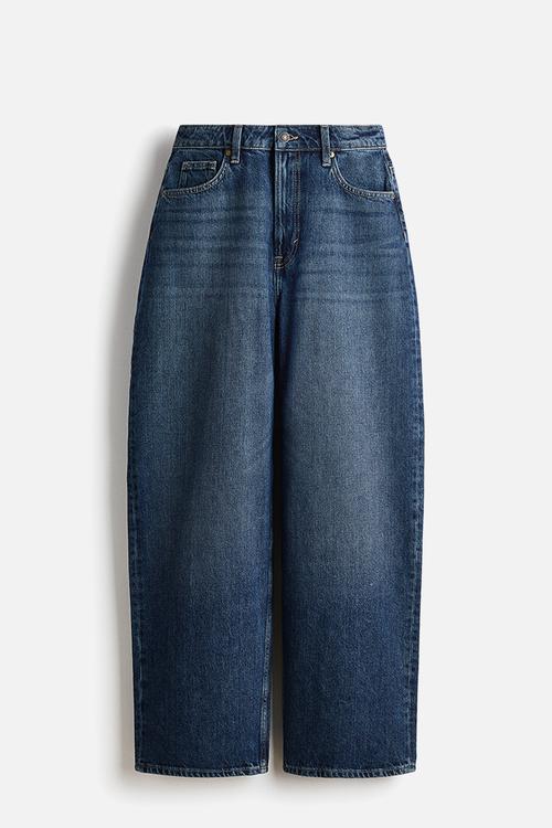 Curvy fit baggy high waist jeans - dark denim blue