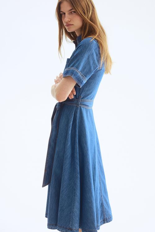 Denim shirt dress - denim blue