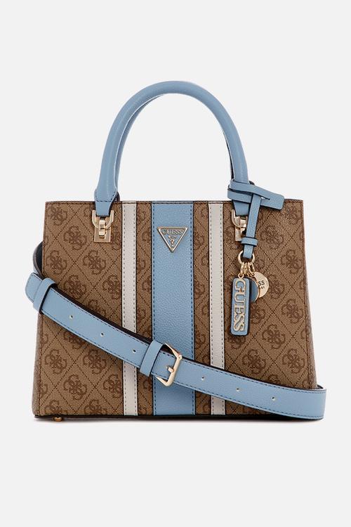 Noelle Ii Small Multi Comp Satchel Bag-Latte Logo/Light Blue