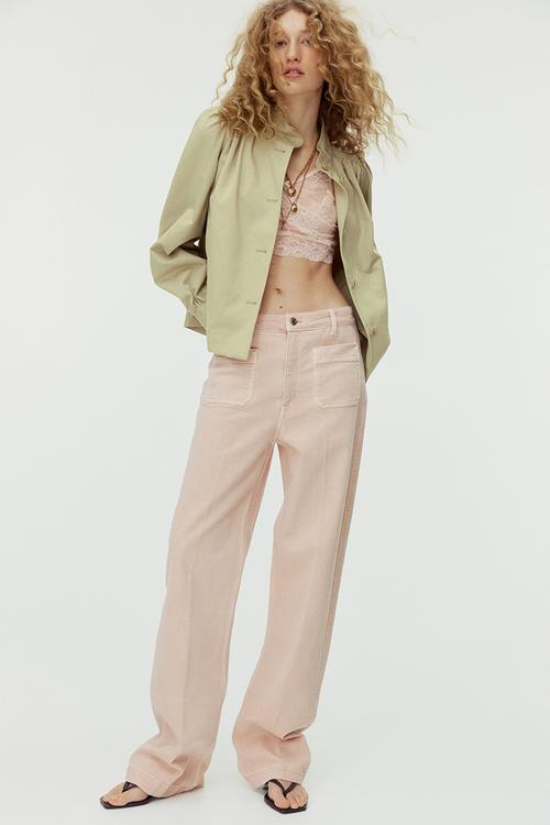 Wide high jeans - powder pink