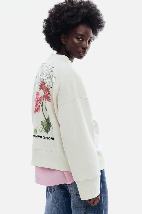 Printed sweatshirt - white/note floreali