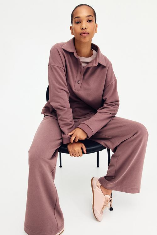 Straight-leg joggers - dark dusty pink