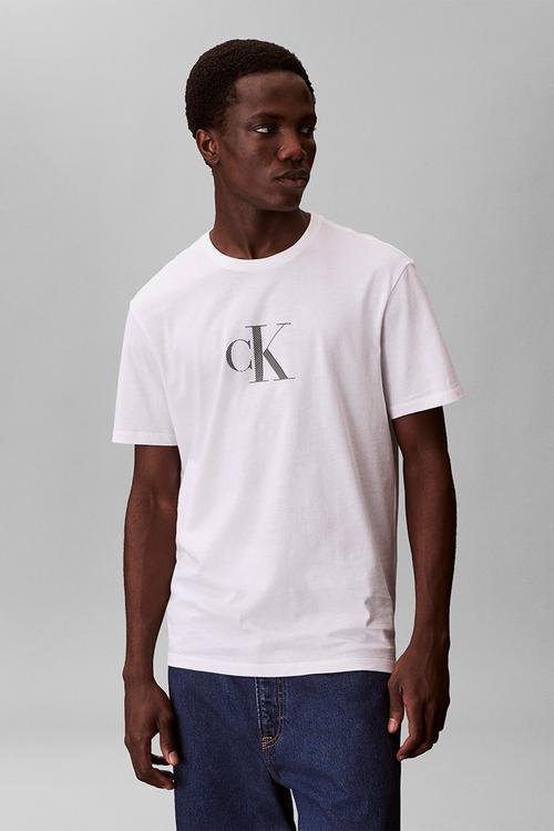 SS 30S DISTRESS MONOGRAM GRAPHIC TEE - Bright White