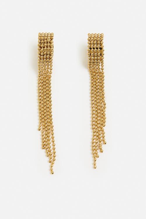 Stylish Tassel Earrings - Gold