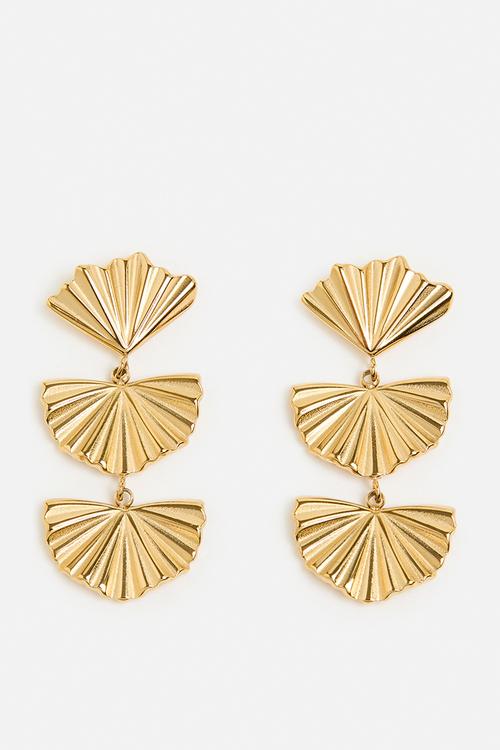 Elegant Tier-Drop Earrings - Gold