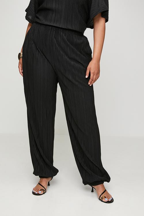 Plus Elasticated Waist Harem Pant - Black