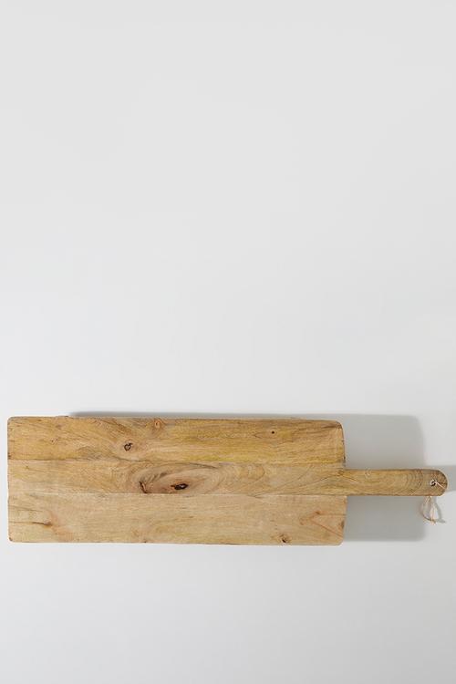 Wooden serving tray on stand - Natural