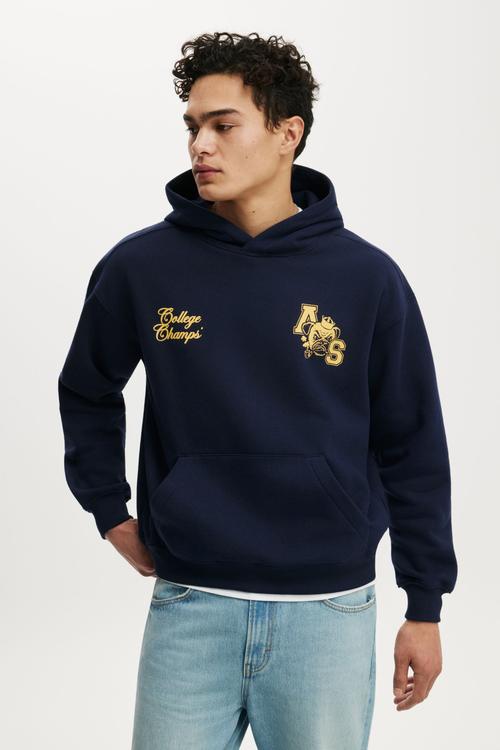 Box Fit Graphic Hoodie - Vintage Navy/All State Champs