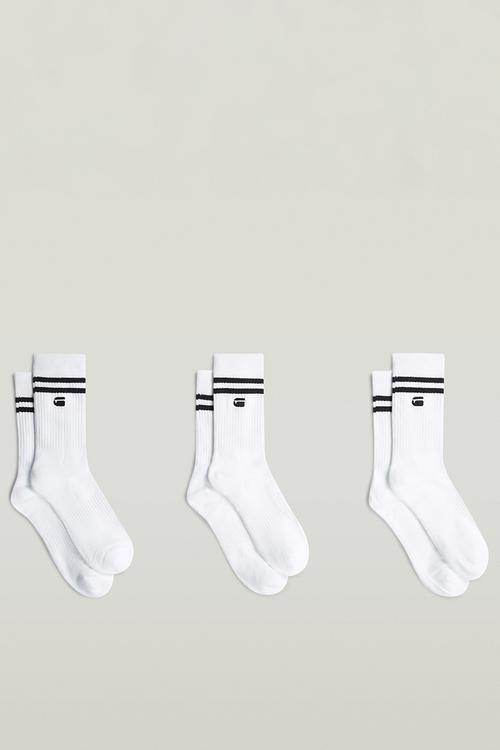 Socks Stripe  3-Pack - Bright White