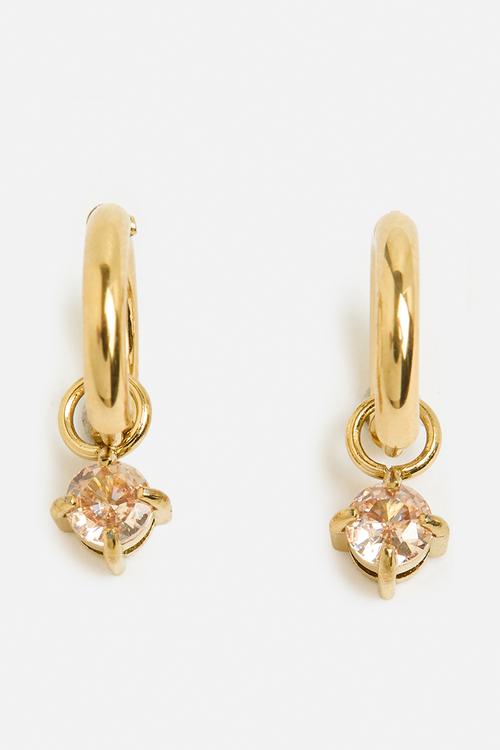 Dangle Hoop Earrings - Gold