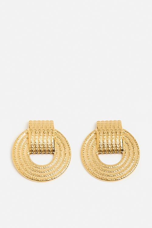 Bold Designer Earrings - Gold