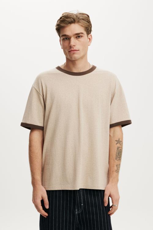 Everyday Fit T-shirt - Hazelnut Marle/Espresso Ringer