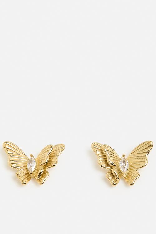 Modern Butterfly Design Earrings - Gold