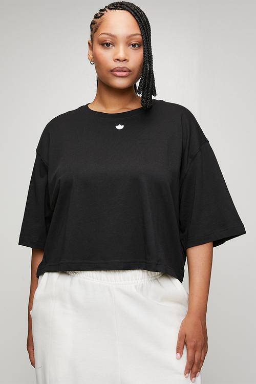 Plus ess crop tee w s26 tee - black/white