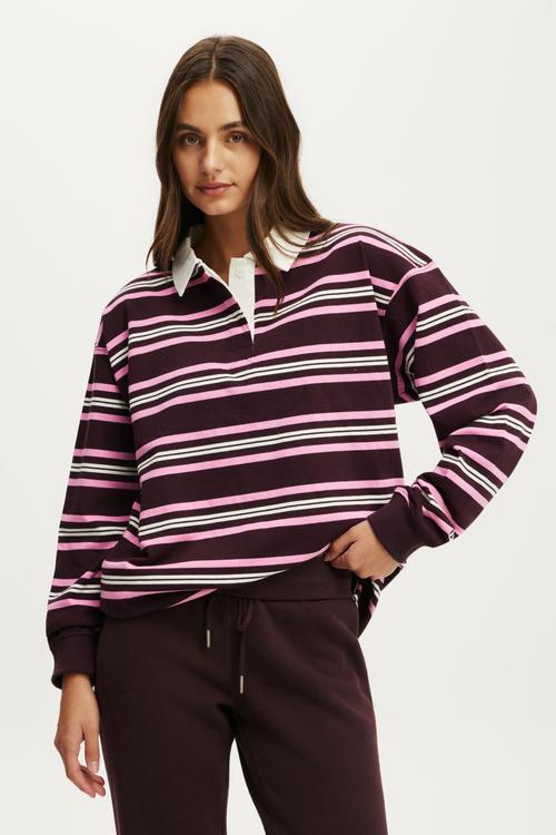 Active Rugby Jersey - Italian Plum Remy Stripe
