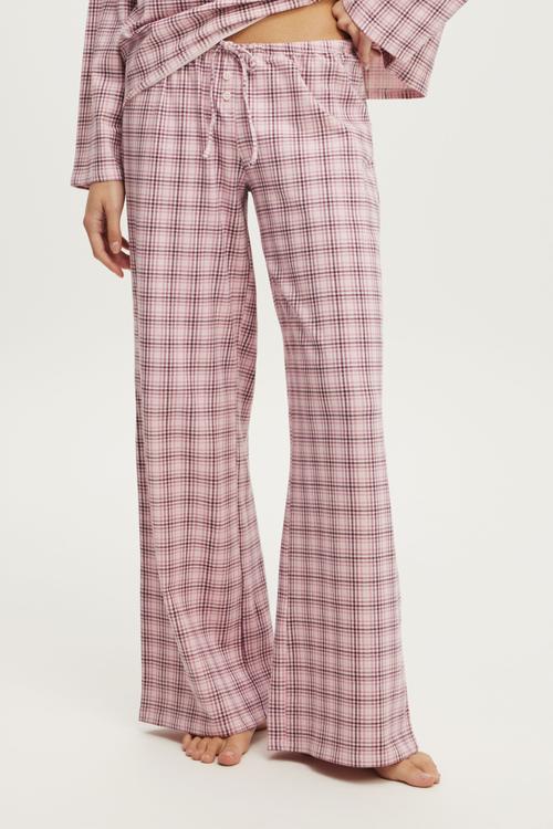 Dreamy soft wide leg pant - isla micro check pink kiss