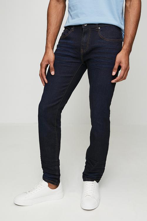 Slim Fit Spray Coated Denim - Dark Indigo