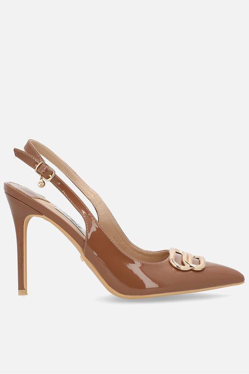 Lola 57 gold trim slingback heel - camel