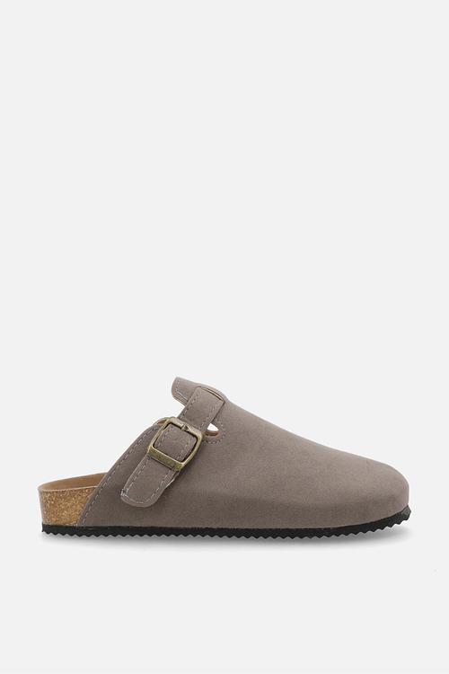 Suedette clogs - taupe