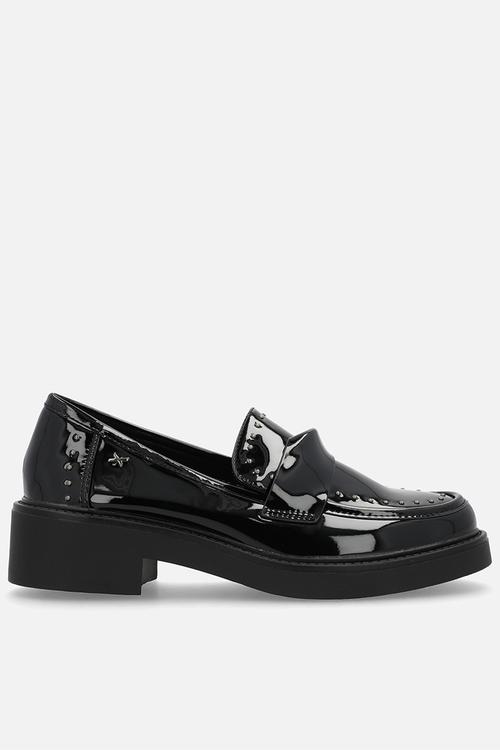 Cryptic 3 metal stud chunky loafer - black