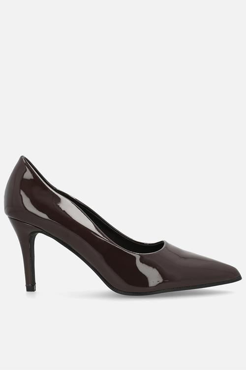 Penny scalloped 2 court - chocolate patent