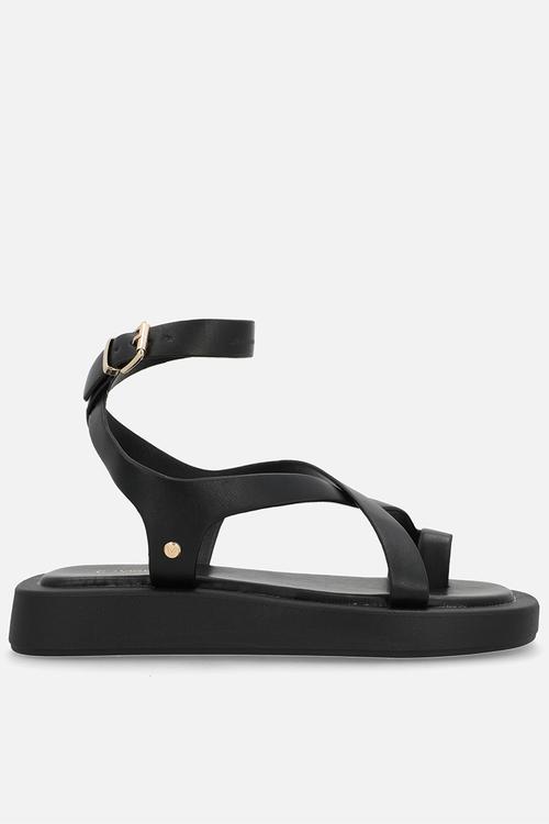 Coconut 39 cross-over thick sandal - black