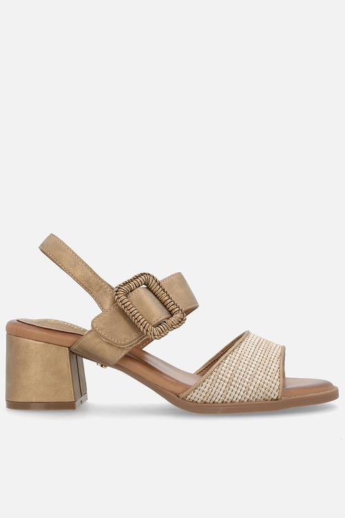 Teegan 1 big buckle slingback heel - bronze