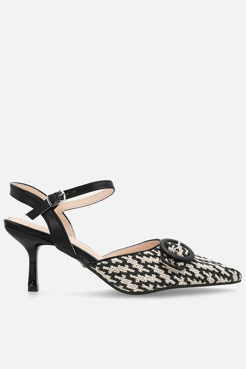 Corina 1 woven stiletto heel - black