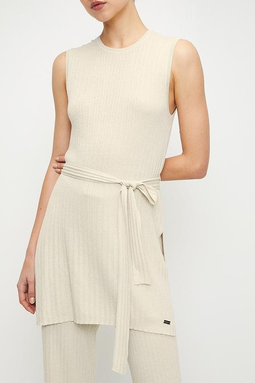 Bree Knitted Co-ord Top - Stone