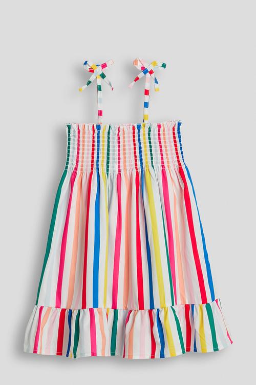 Shirred bodice dress - multi