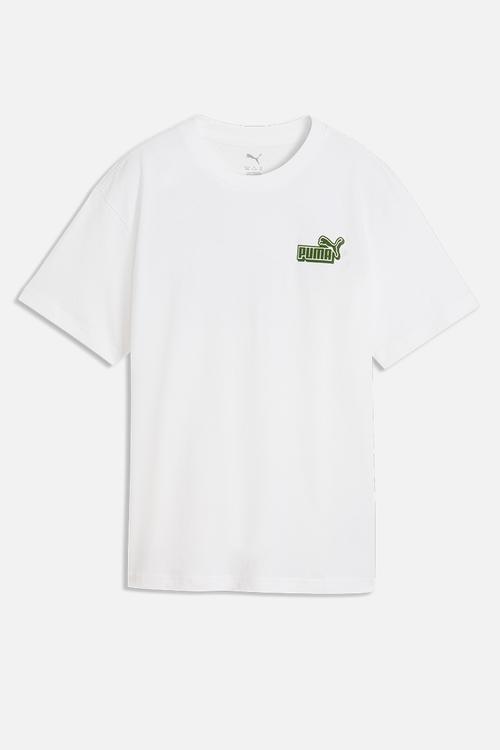 Ess Logo Lab Relaxed Back Graphic Tee B - Puma White-Earthy Green
