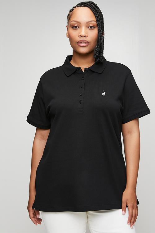 Wmn margot short sleeve golfer - black