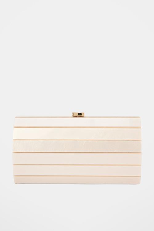 Abbey acrylic rectangular clutch in pearl