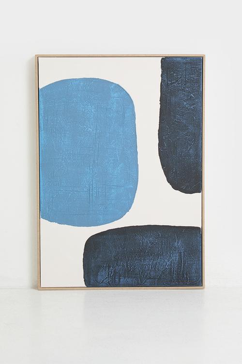Pebble Framed Wall Art - Blue