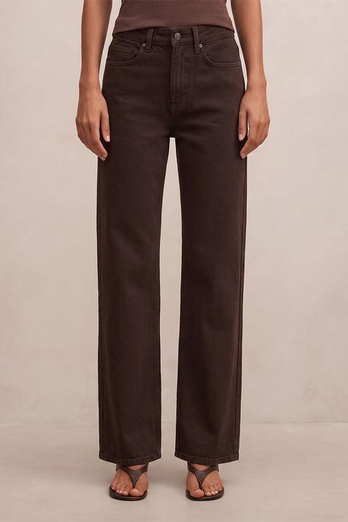 Nicki mid-rise straight jeans in chocolate