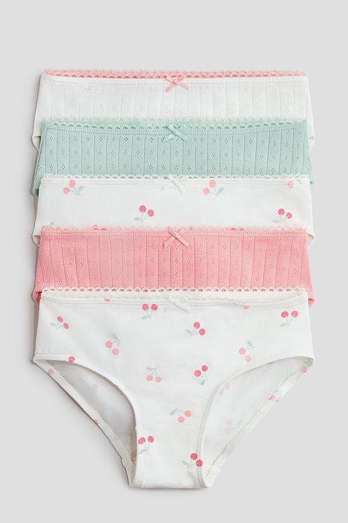 5 Pack cotton briefs - cream/cherries