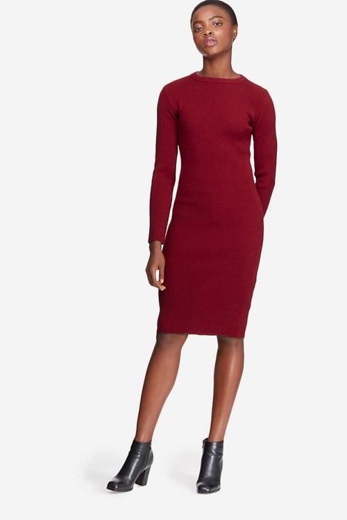 Ribbed knitwear dress