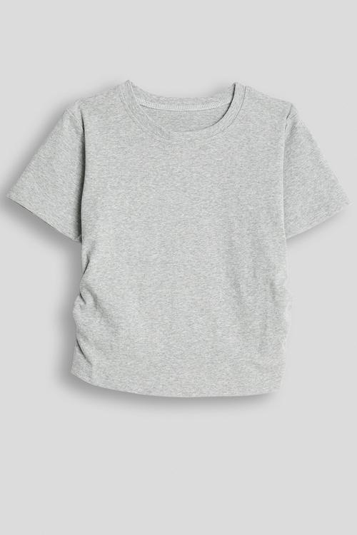 Side ruched tee - grey 
