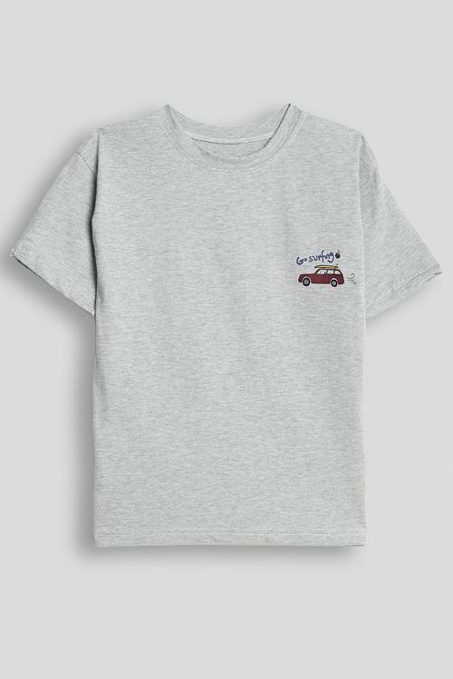 Slogan and graphic tee - grey