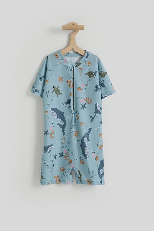 Short wetsuit - blue/aop