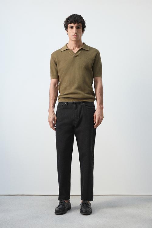 Salas 100% cotton knitted polo structure - Beige/Khaki
