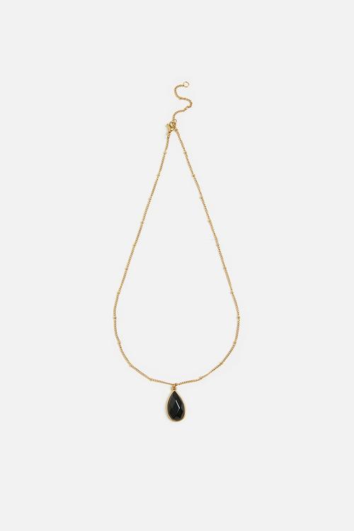 Elegant Stone-Set Necklace - gold