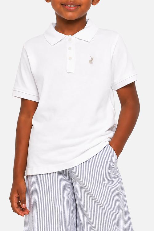 Girls Nina Short sleeve Golfer - White