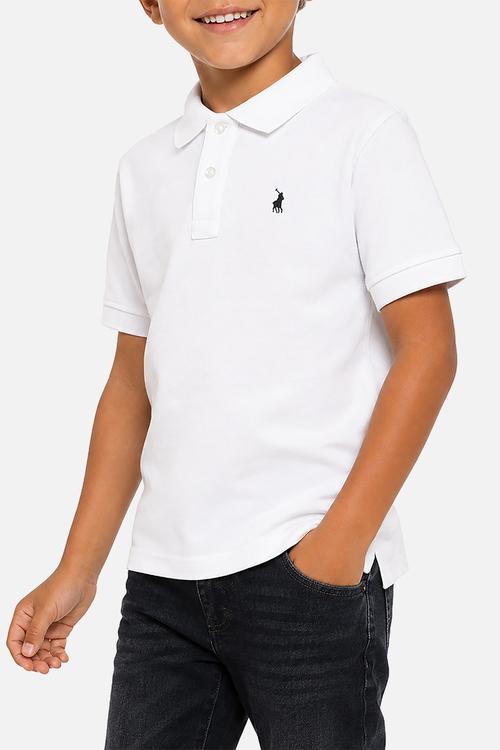 Boys Austin Short sleeve Golfer - White